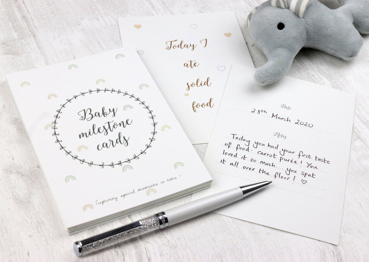Baby milestone cards neutral colours