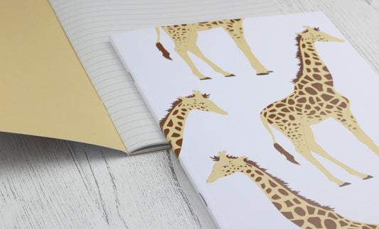 Giraffe A5 notebook - plain or lined pages