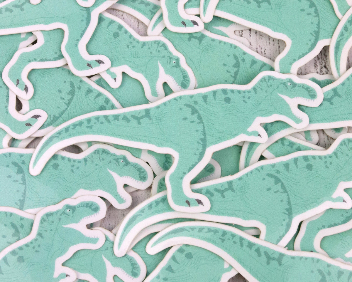 Glossy Dinosaur Stickers: T-Rex, Brontosaurus, Stegosaurus