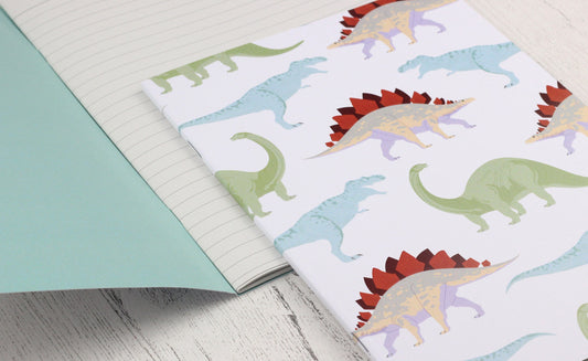 Dinosaur A5 notebook - plain or lined pages