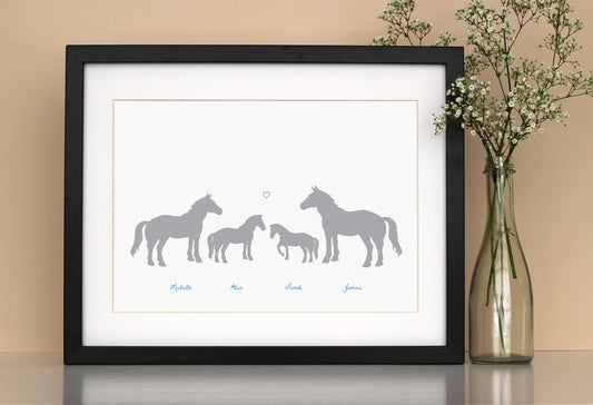 Family Print Horses, Horse Gift