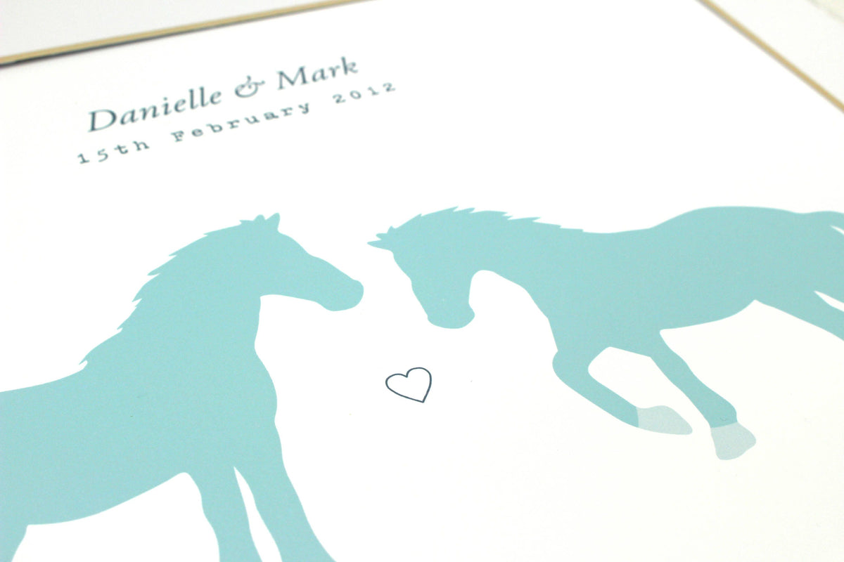 Horse couple personalised print