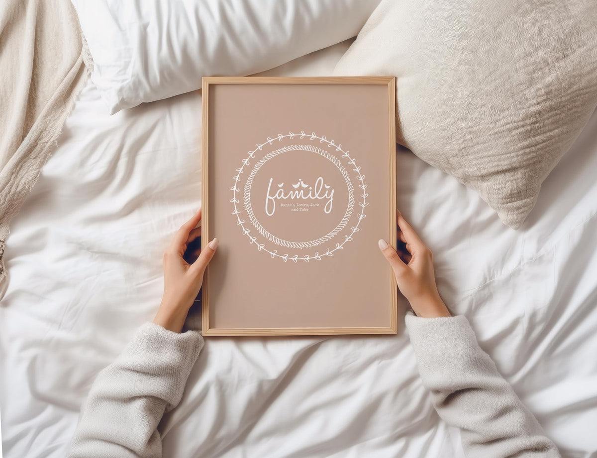 Personalised Family Surname Print, Custom Name Art (A4/A3)