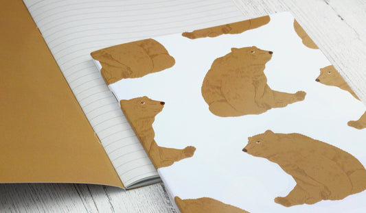 Bear A5 notebook - plain or lined pages