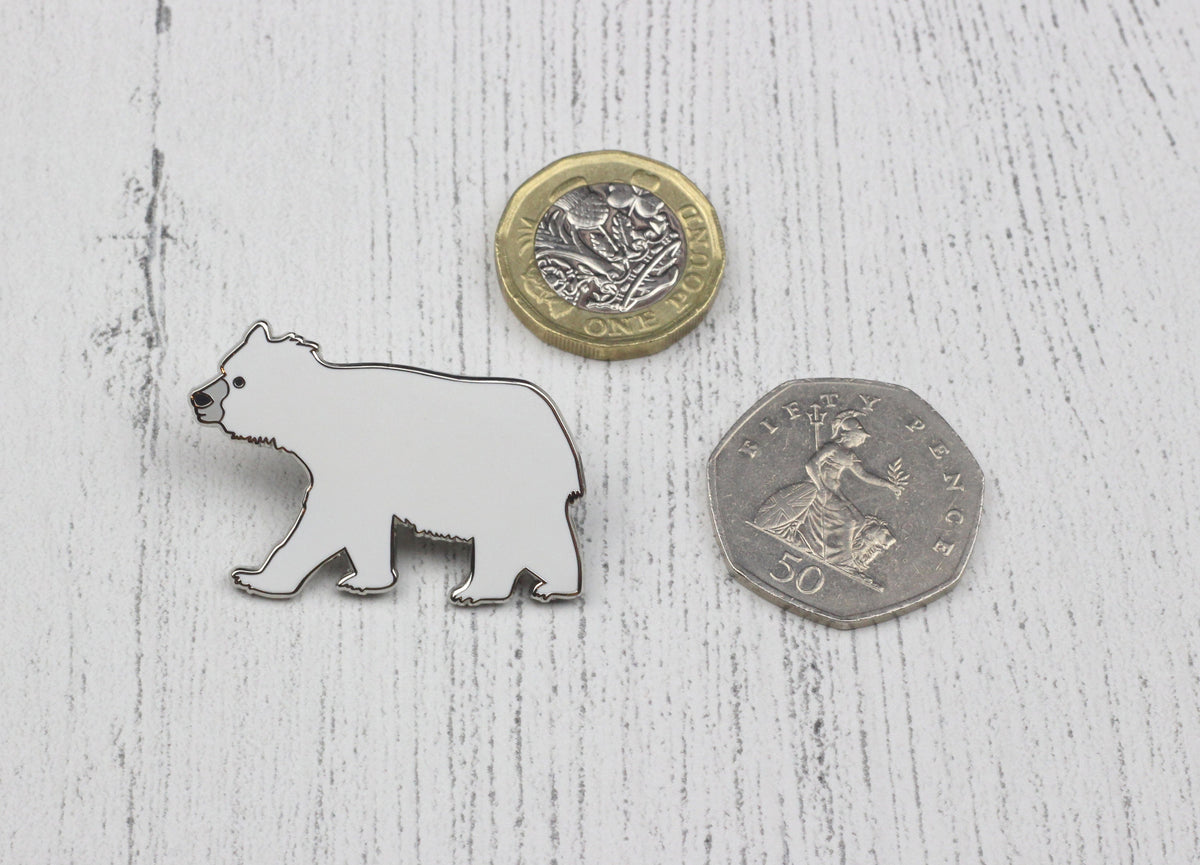 Polar bear enamel pin badge