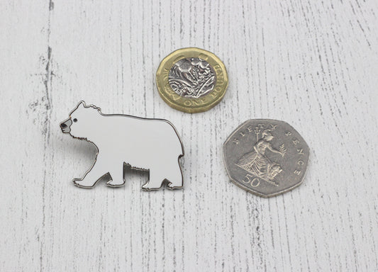Polar bear enamel pin badge