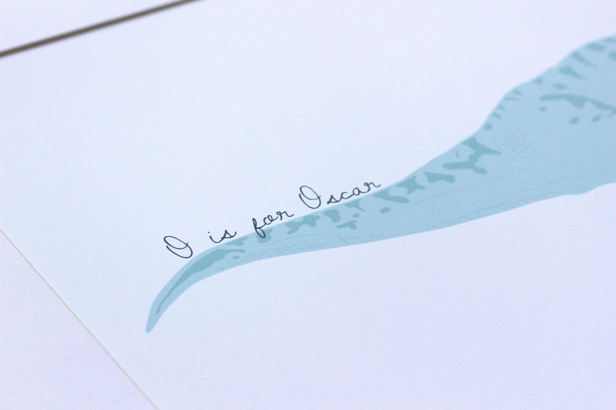 Nursery name print dinosaur