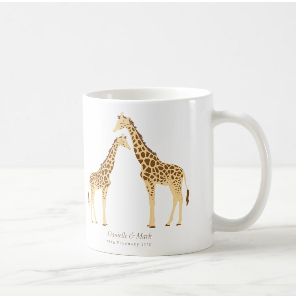 Personalised giraffe mug