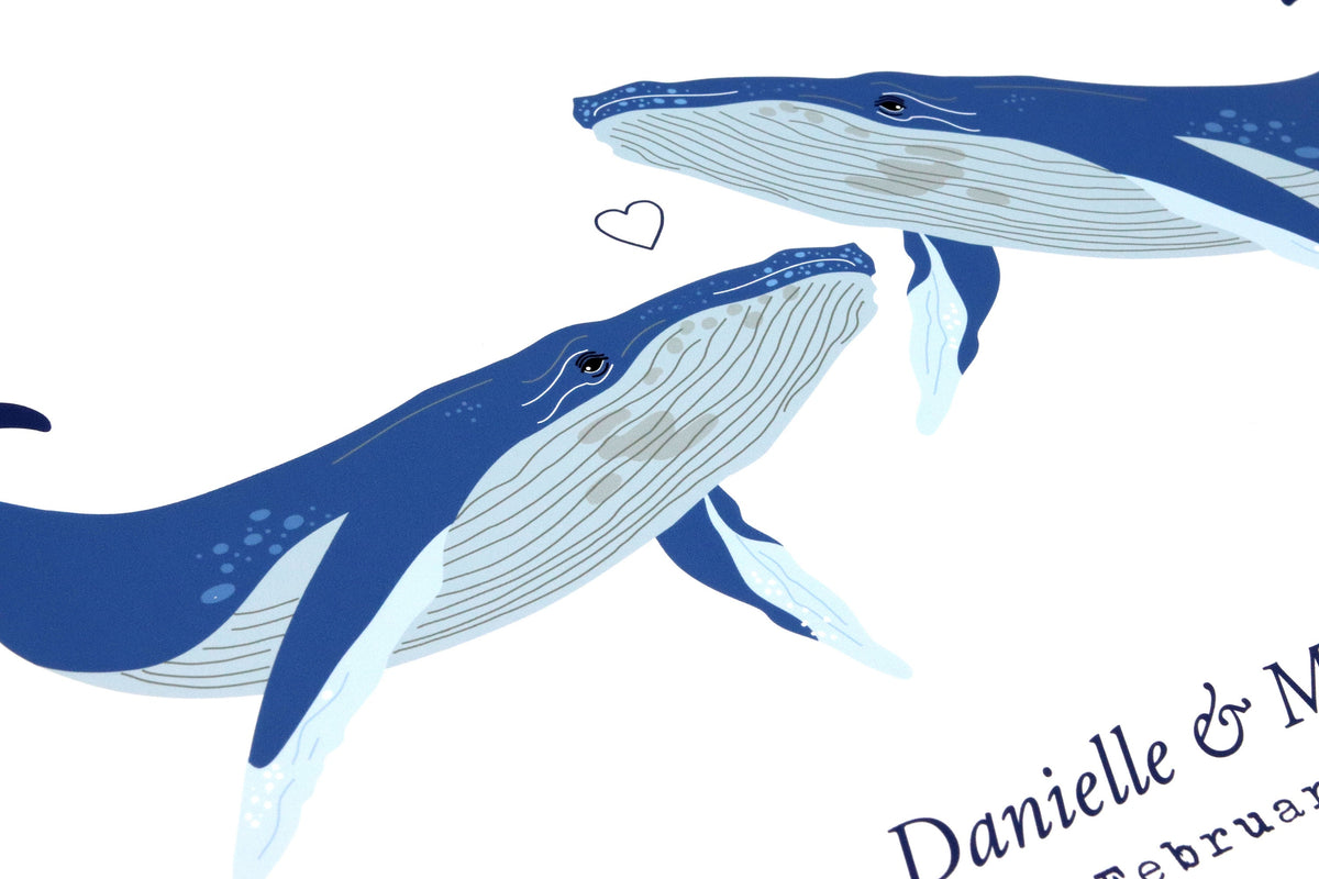 Whale couple personalised print