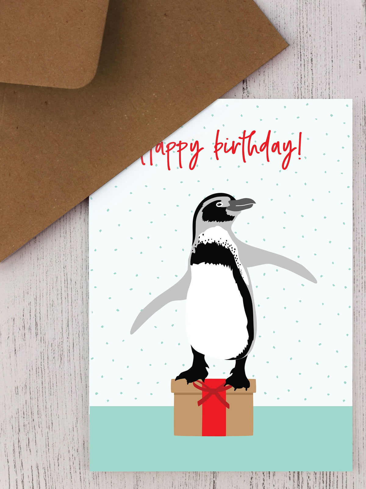Penguin birthday card - flappy birthday!