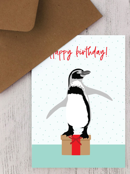 Penguin birthday card - flappy birthday!